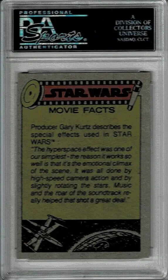 Graded Topps Star Wars trading card #83 featuring Aboard the Millennium Falcon