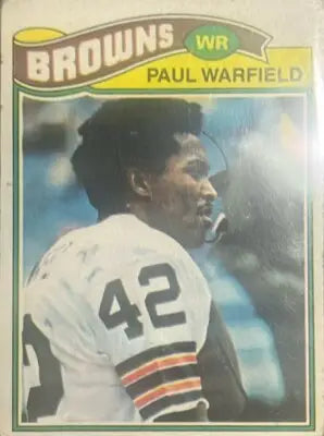 1977 Topps Paul Warfield football card showcasing Paul Warfield trading and Warfield trading card