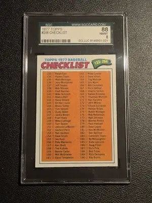 1977 Topps #208 Checklist: 133-264 SGC 8 - Baseball Card Single
