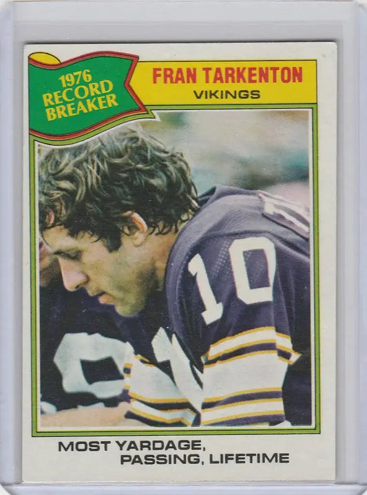 1977 Topps #454 Fran Tarkenton Minnesota Vikings NRMT - Football Card Single