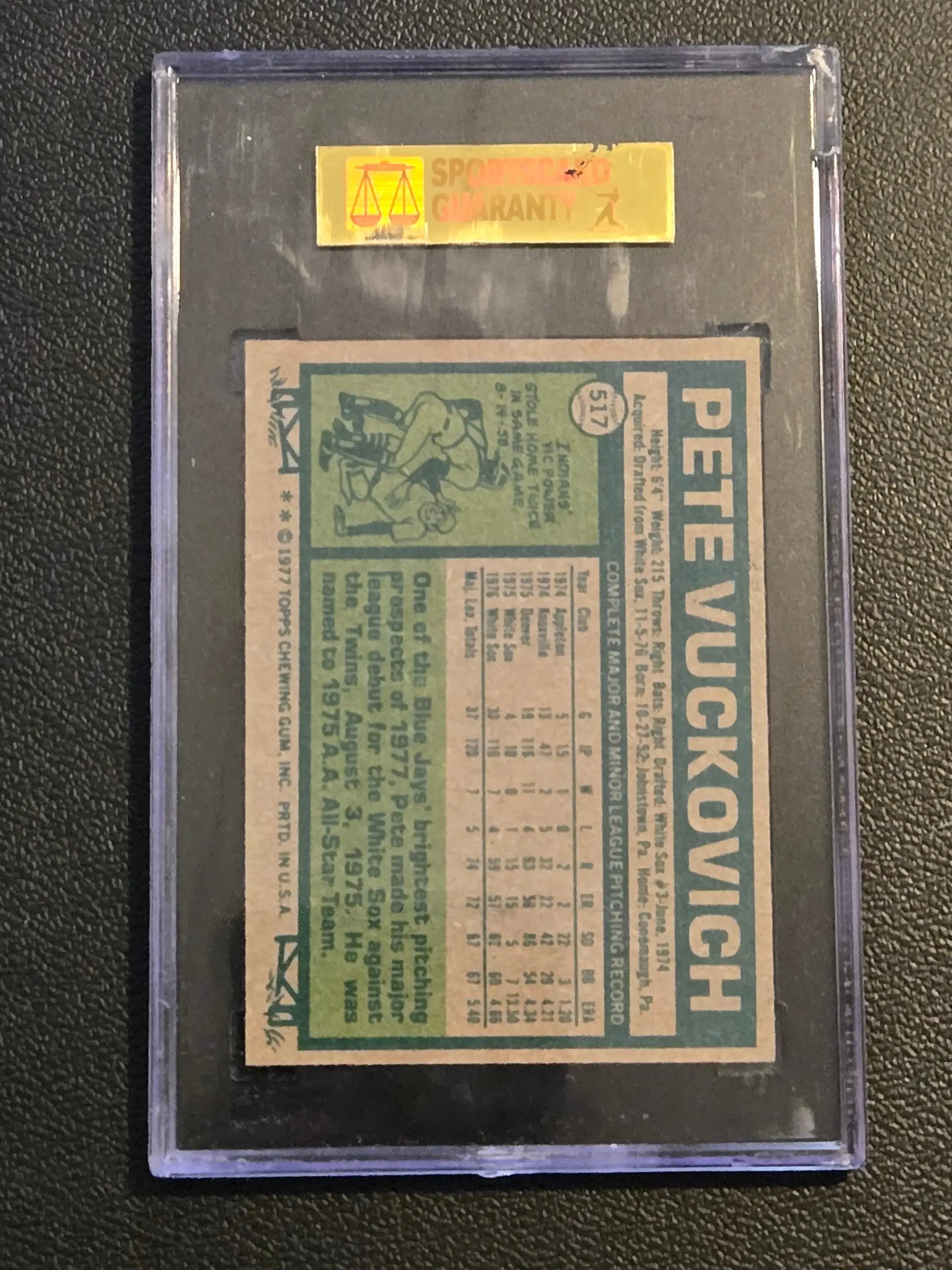 1977 Topps #517 Pete Vuckovich SGC 8 - Baseball Card Single