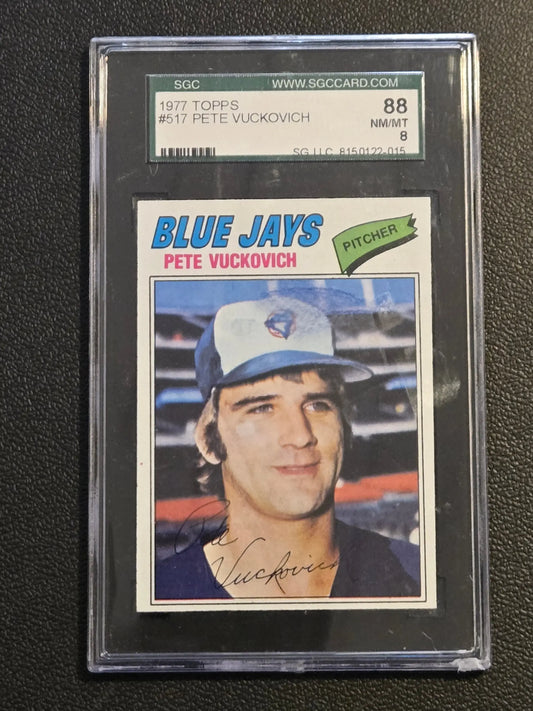1977 Topps #517 Pete Vuckovich SGC 8