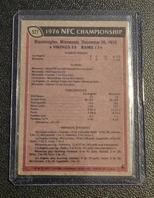 1977 Topps #527 1976 NFC Championship - Football Card Single