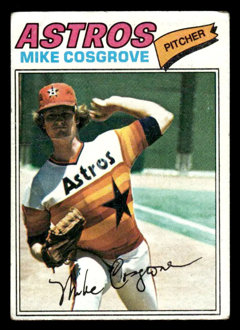 1970s Houston Astros Mike Cosgrove baseball card from 1977 Topps #589 featuring Mike Cosgrove