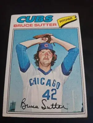 1977 Topps - Bruce Sutter #144 (RC). Chicago Cubs. EX - Baseball Card Single