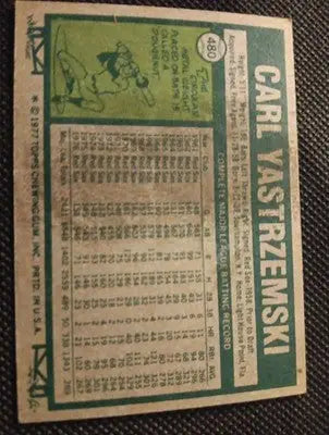 1977 Topps - Carl Yastrzemski #480. Red Sox. smudge on back. VG+ - Baseball Card Single
