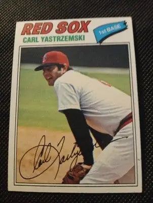 1977 Topps - Carl Yastrzemski #480. Red Sox. smudge on back. VG+ - Baseball Card Single