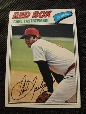 1977 Topps - Carl Yastrzemski #480. Red Sox. smudge on back. VG+ - Baseball Card Single