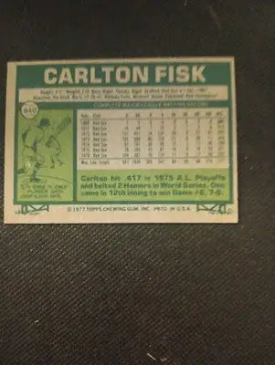 1977 Topps - Carlton Fisk #640. Boston Red Sox. EX+ - NRMT