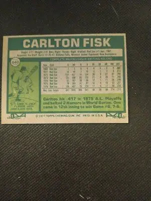 1977 Topps - Carlton Fisk #640. Boston Red Sox. EX+ - NRMT