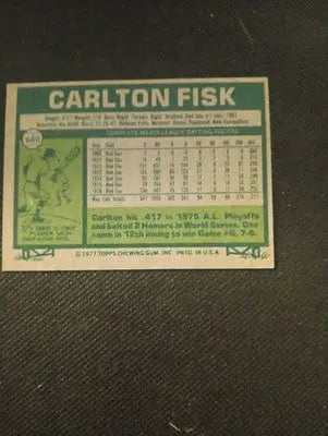 1977 Topps - Carlton Fisk #640. Boston Red Sox. EX+ - NRMT
