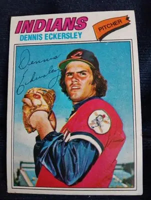 1977 Topps - Dennis Eckersley #525. Cleveland Indians. VG+ - EX - Baseball Card Single