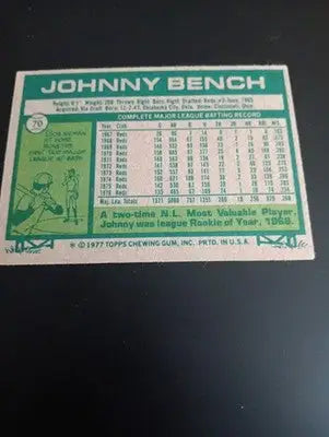 1977 Topps - Johnny Bench #70. NL All Stars. Reds. NRMT+ - Baseball Card Single
