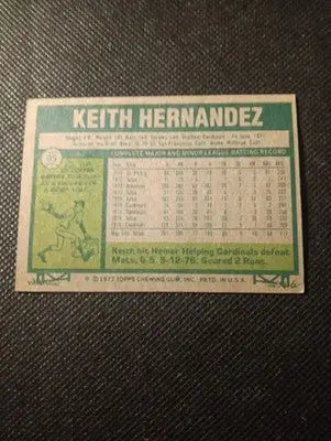 1977 Topps - Keith Hernandez #95. SL Cardinals. EX - Baseball Card Single