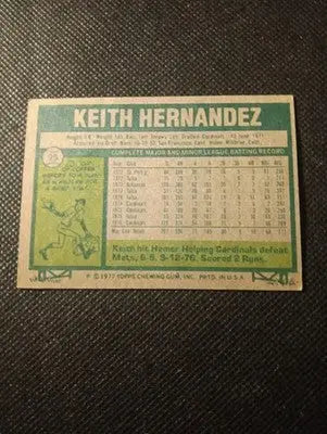 1977 Topps - Keith Hernandez #95. SL Cardinals. EX - Baseball Card Single