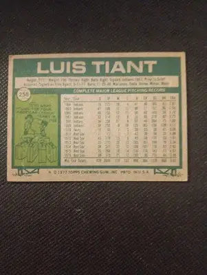 1977 Topps - Luis Tiant #258. Boston Red Sox. EX - EX+