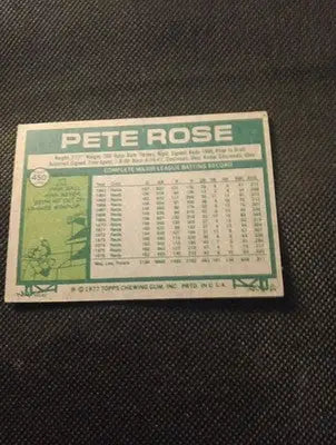 1977 Topps - Pete Rose #450. Reds. surface imperfect. VG - VG+ - Baseball Card Single