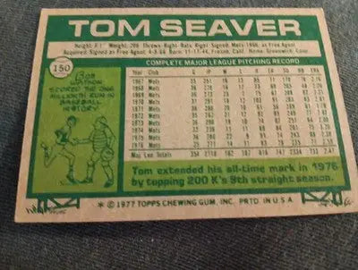 1977 Topps - Tom Seaver #150. NY Mets. EX - Baseball Card Single