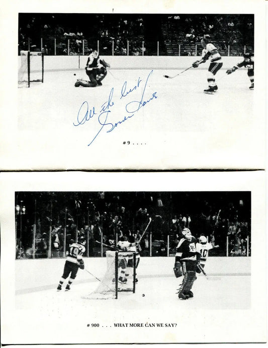 Signed hockey action photos from the 1977 Houston Aeros Booster Banquet Program
