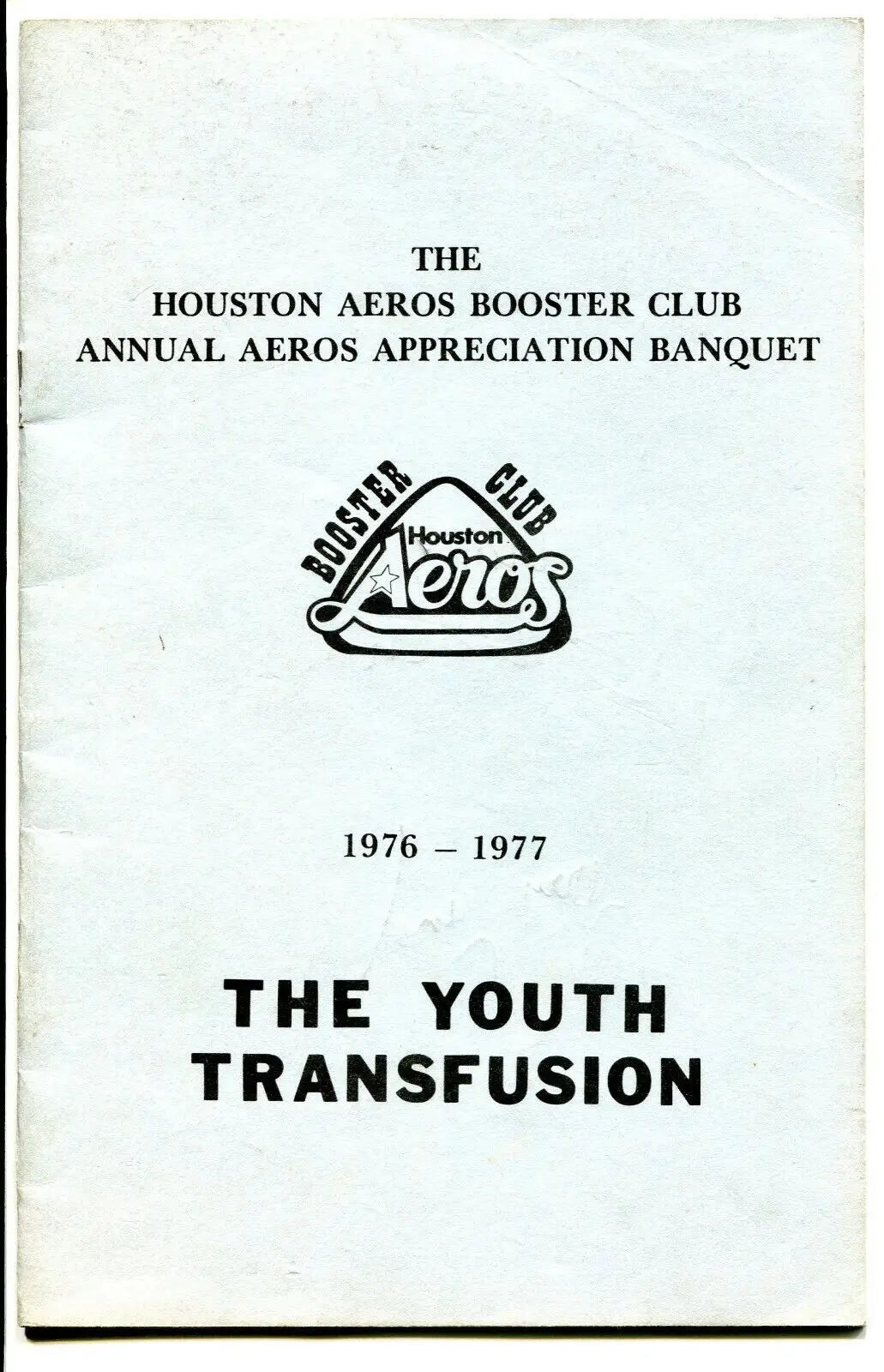 Houston Aeros Booster Club banquet program featuring Gordie Howe and other legends