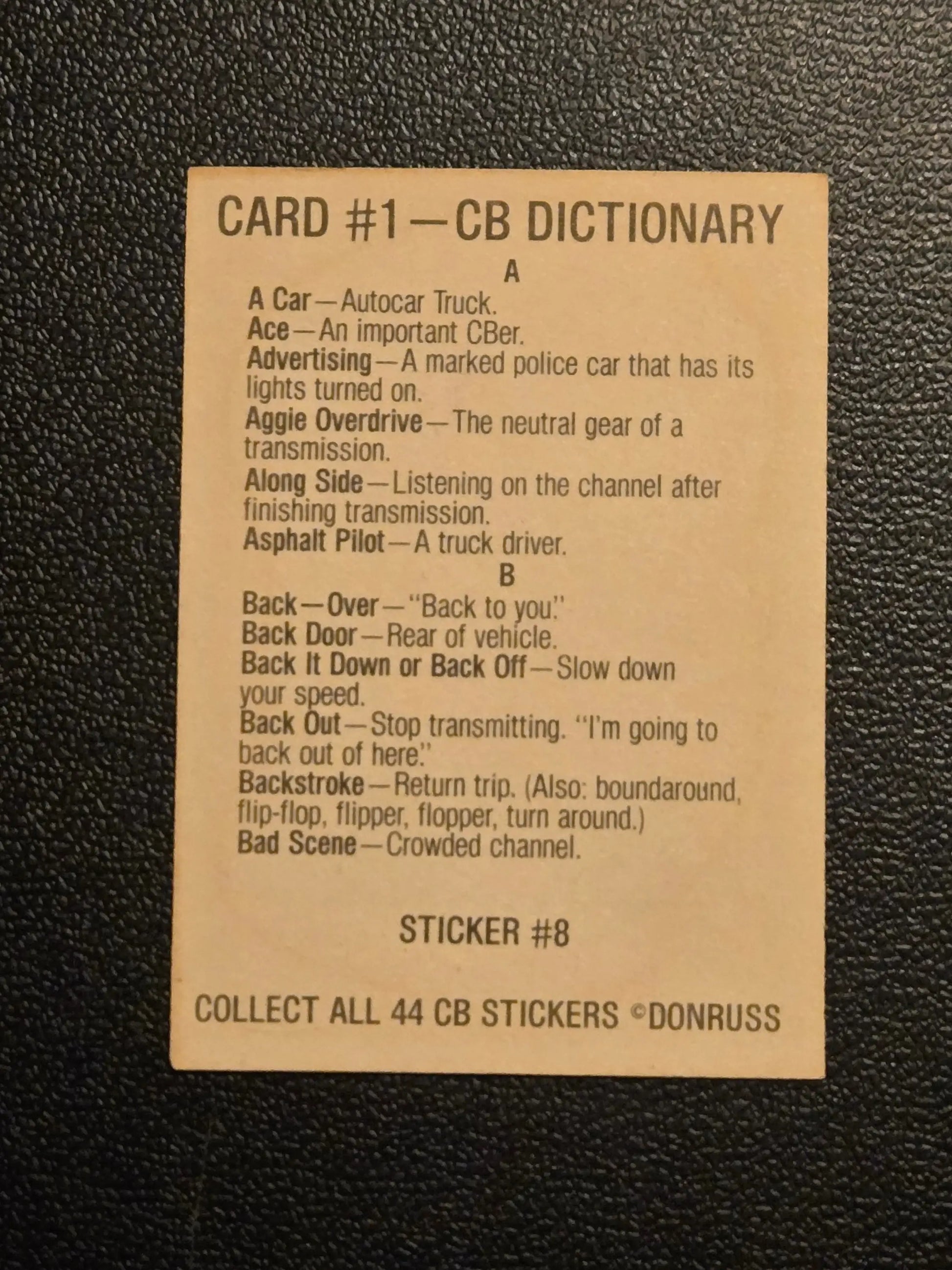 1978 Donruss CB Convoy Code Stickers #8 Smokey On Four Legs - Other