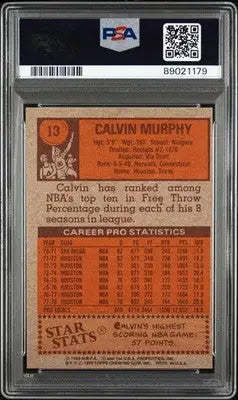 1978 Topps #13 Calvin Murphy PSA 7 - Basketball Card Single