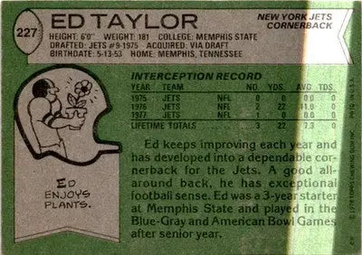 1978 Topps #227 Ed Taylor - Football Card Single