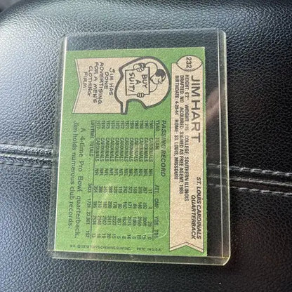 Sports trading card featuring Jim Hart from the 1978 Topps football series