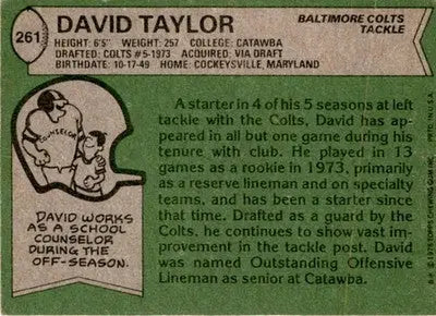 1978 Topps #261 David Taylor - Football Card Single