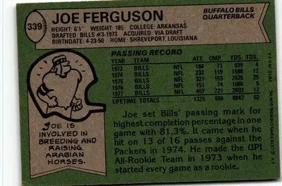 1978 Topps #339 Joe Ferguson - Football Card Single