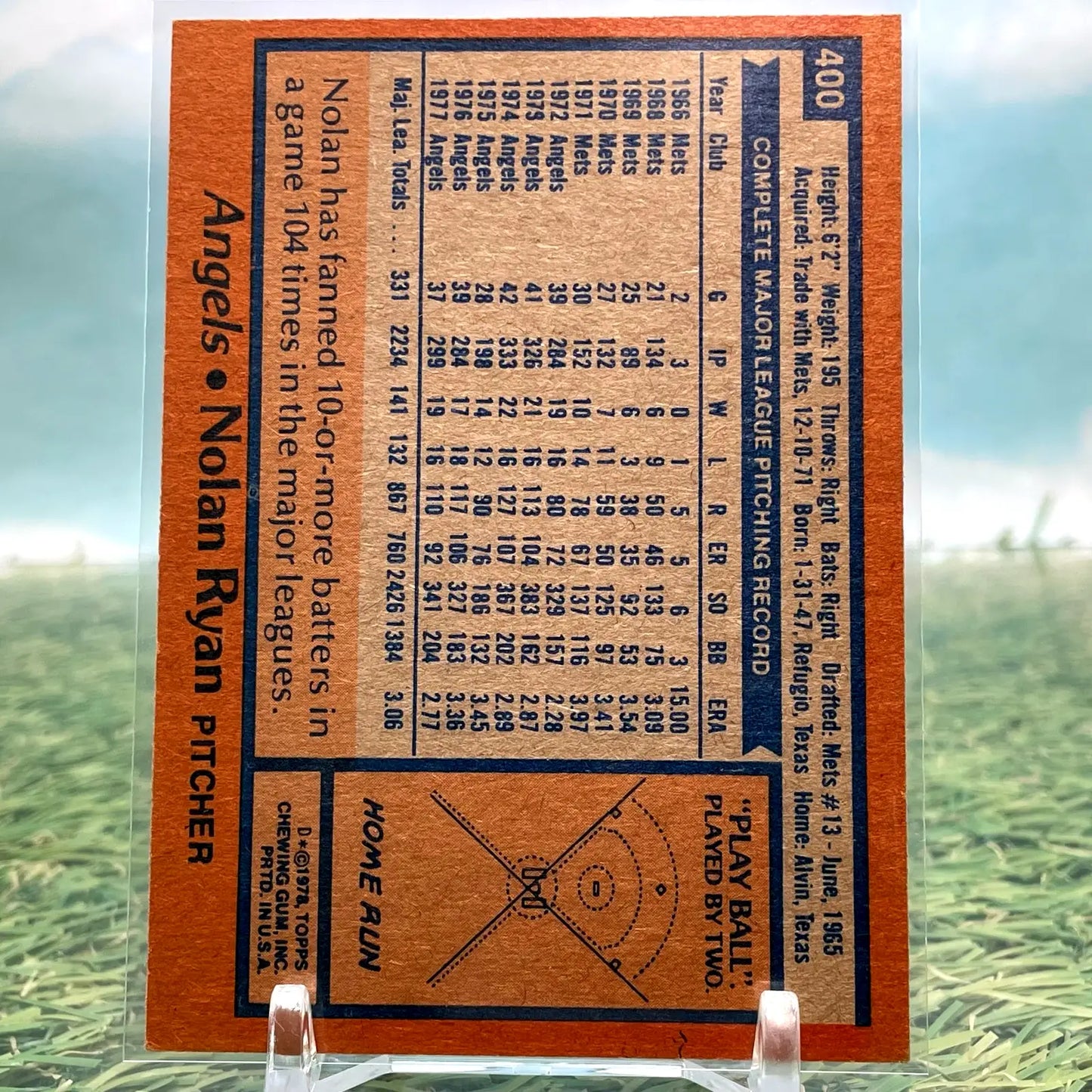 1978 Topps #400 Nolan Ryan California Angels CG14 - Baseball Card Single