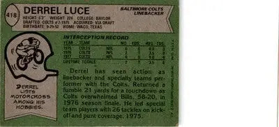 1978 Topps #418 Derrel Luce - Football Card Single
