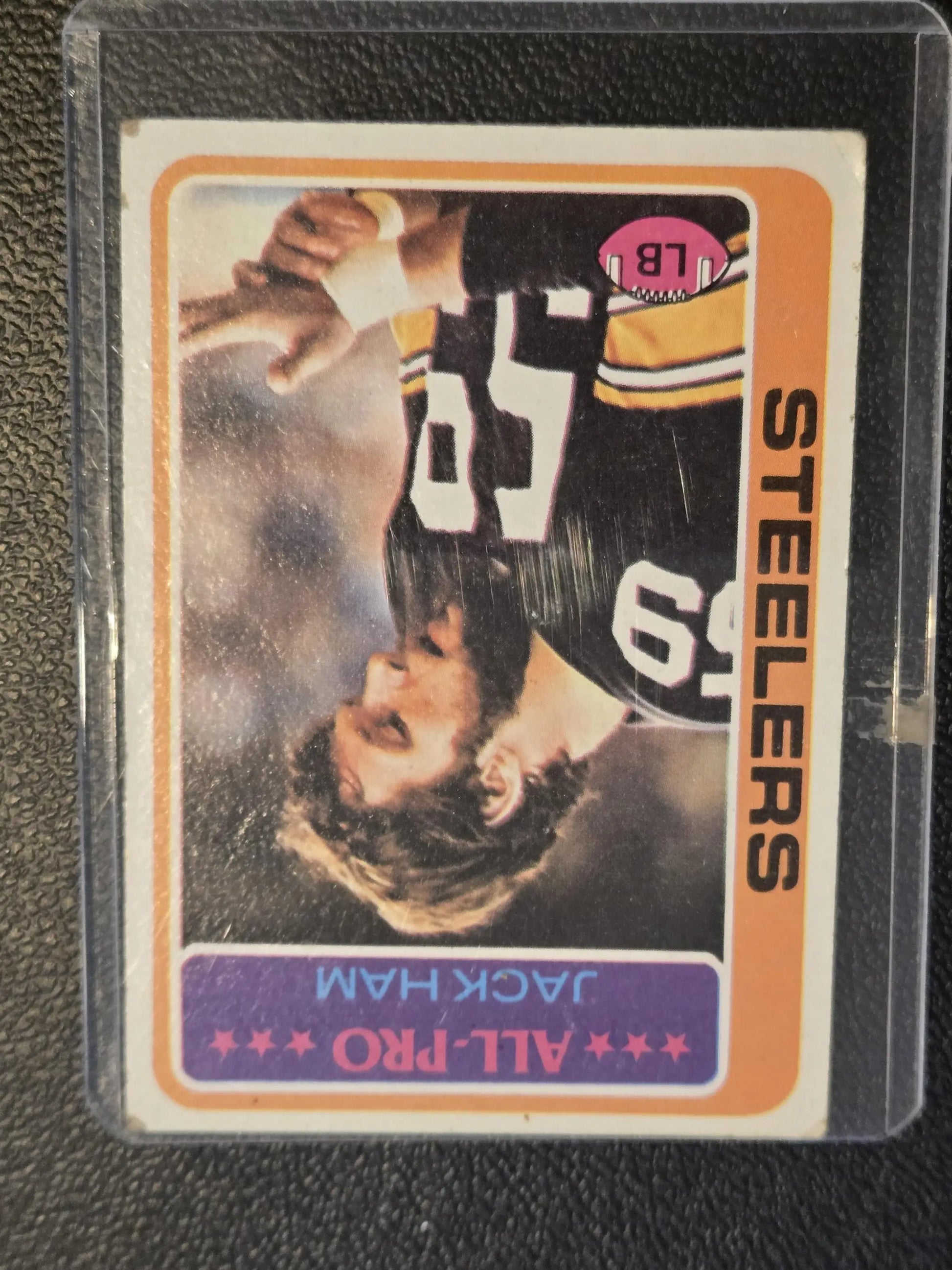 Jack Ham All-Pro football card from 1978 Topps #450 in protective sleeve