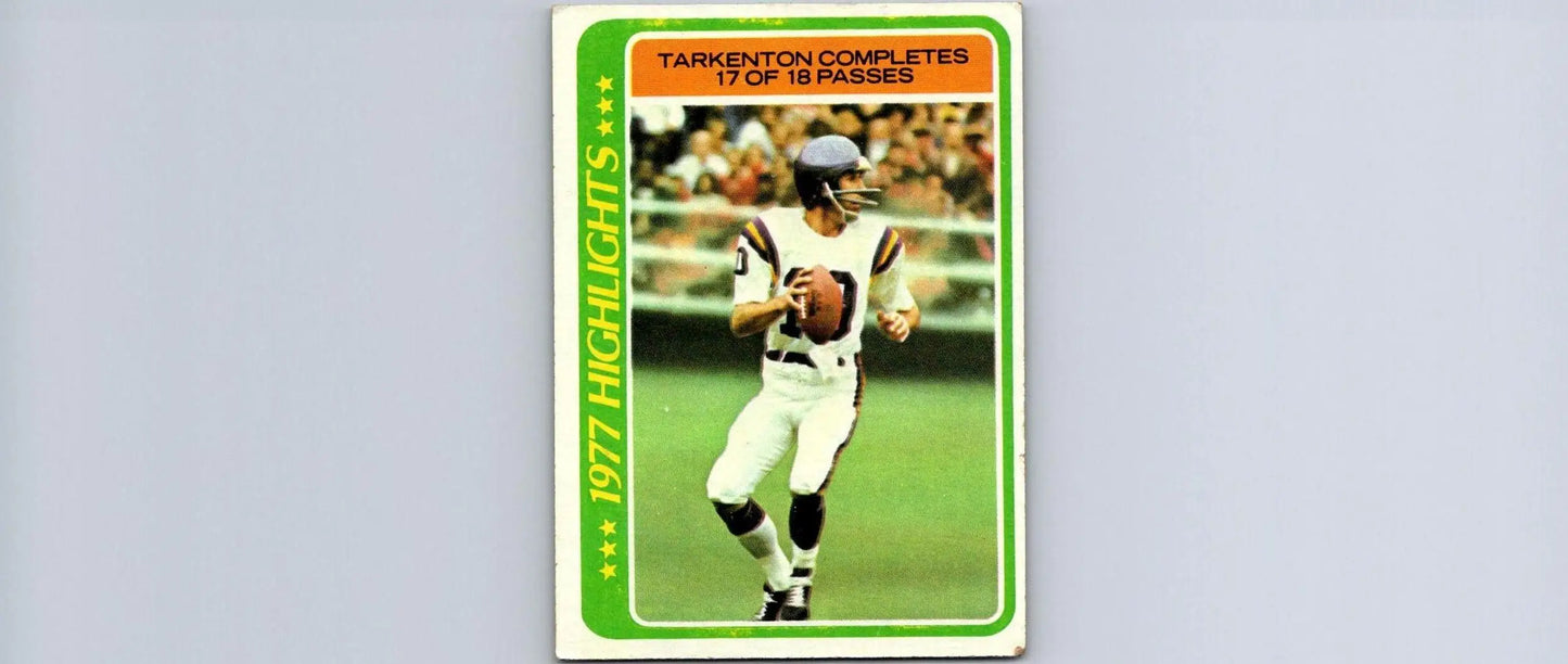 Vintage football trading card 1978 Topps #5 Fran Tarkenton collectible trading cards