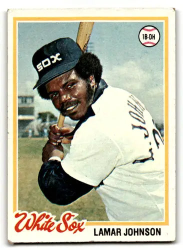 Lamar Johnson baseball card with original gloss from 1978 Topps VG/EX White Sox