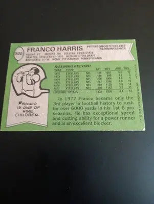 1978 Topps - All-Pro Franco Harris #500. Steelers. NRMT+