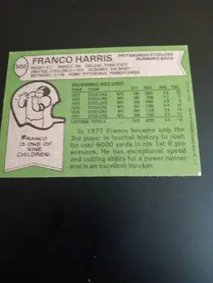 1978 Topps - All-Pro Franco Harris #500. Steelers. NRMT+