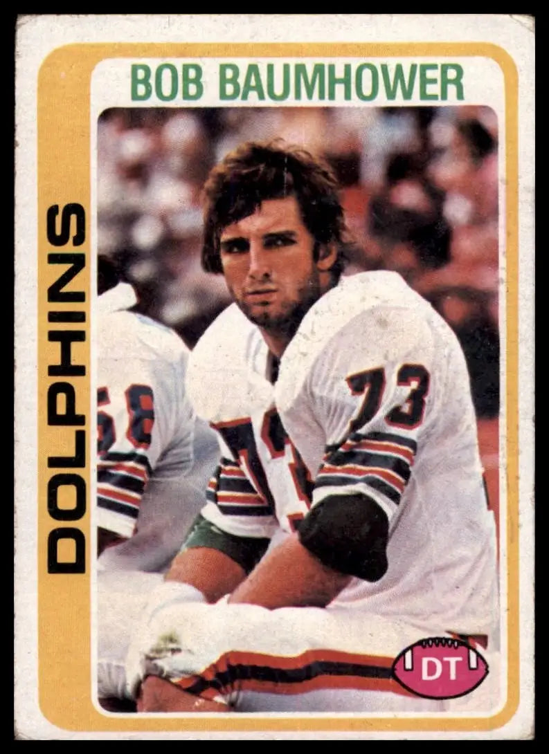 1978 Topps Bob Baumhower #466 Rookie Miami Dolphins Football Card NFL Sports