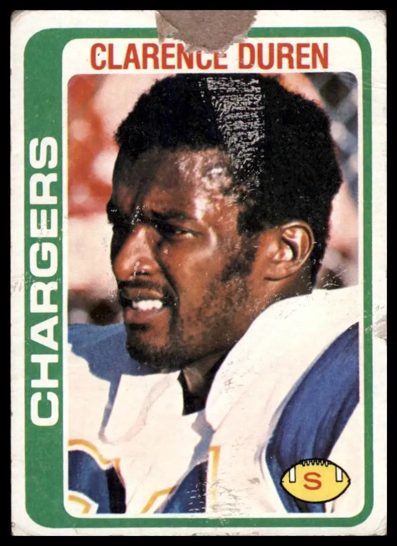 1978 Topps Clarence Duren #306 Rookie San Diego Chargers Football Card NFL Sport