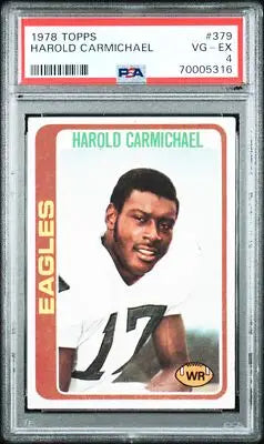 PSA-graded 1978 Topps Harold Carmichael football card, perfect for collectors