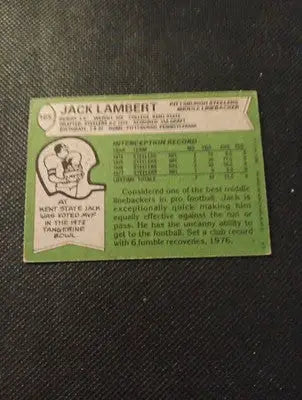 1978 Topps - Jack Lambert #165. Pittsburgh Steelers. EX - Football Card Single