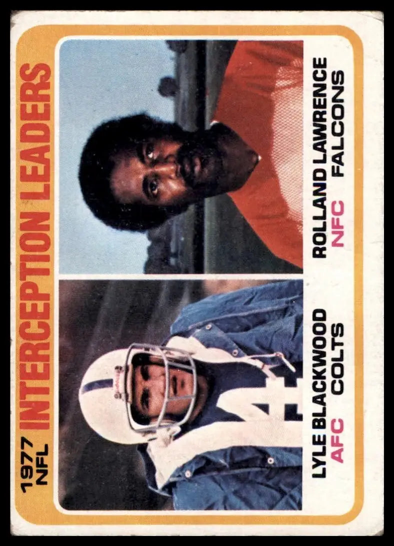 1978 Topps League Leaders Lyle Blackwood Rolland Lawrence #335 NFL Football Card - Football Card Single