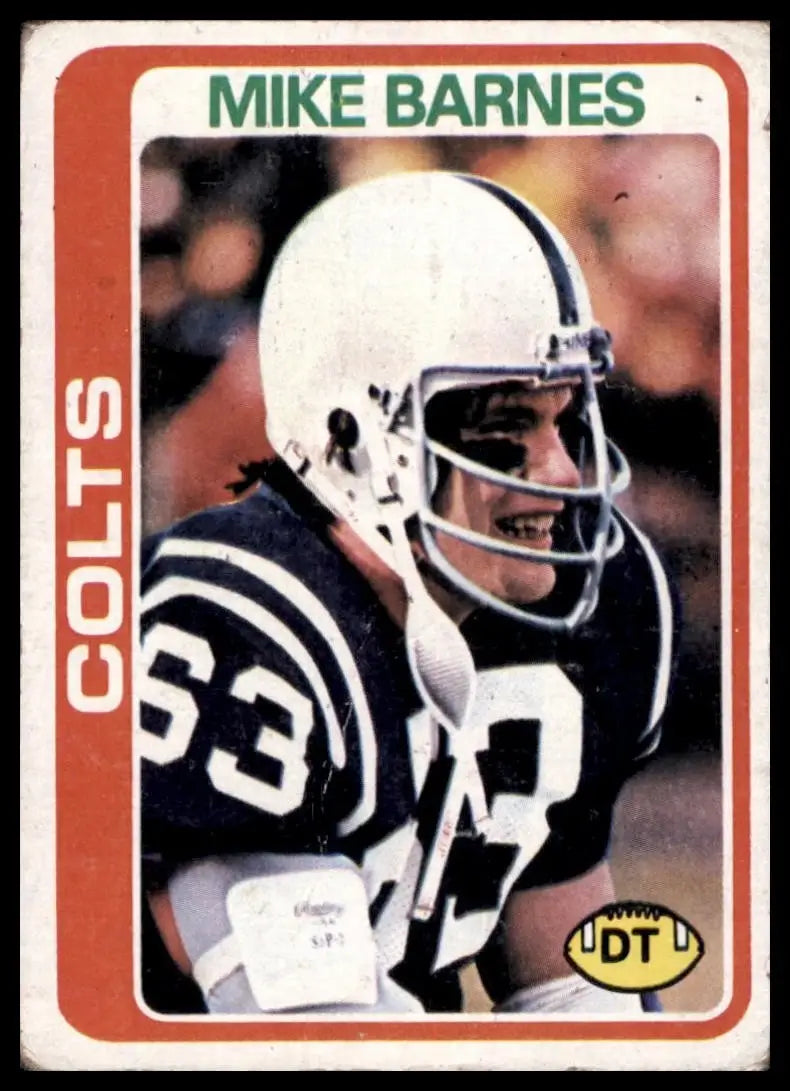 1978 Topps Mike Barnes #129 Indianapolis Colts Football Card NFL Sports - Football Card Single