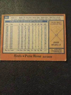1978 Topps - Pete Rose #20. Cincinnati Reds. VG+ - EX - Baseball Card Single