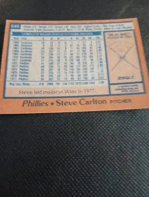 1978 Topps - Steve Carlton #540. Phillies. EX - Baseball Card Single