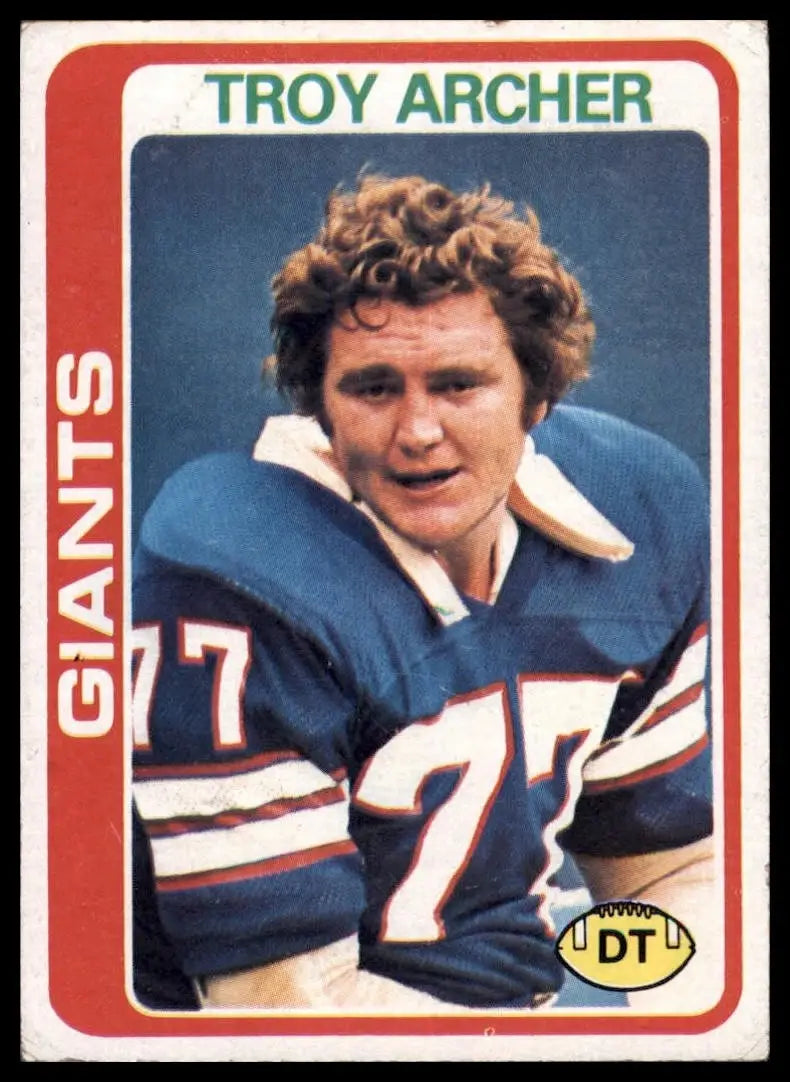 1978 Topps Troy Archer #492 New York Giants Football Card NFL Sports - Football Card Single