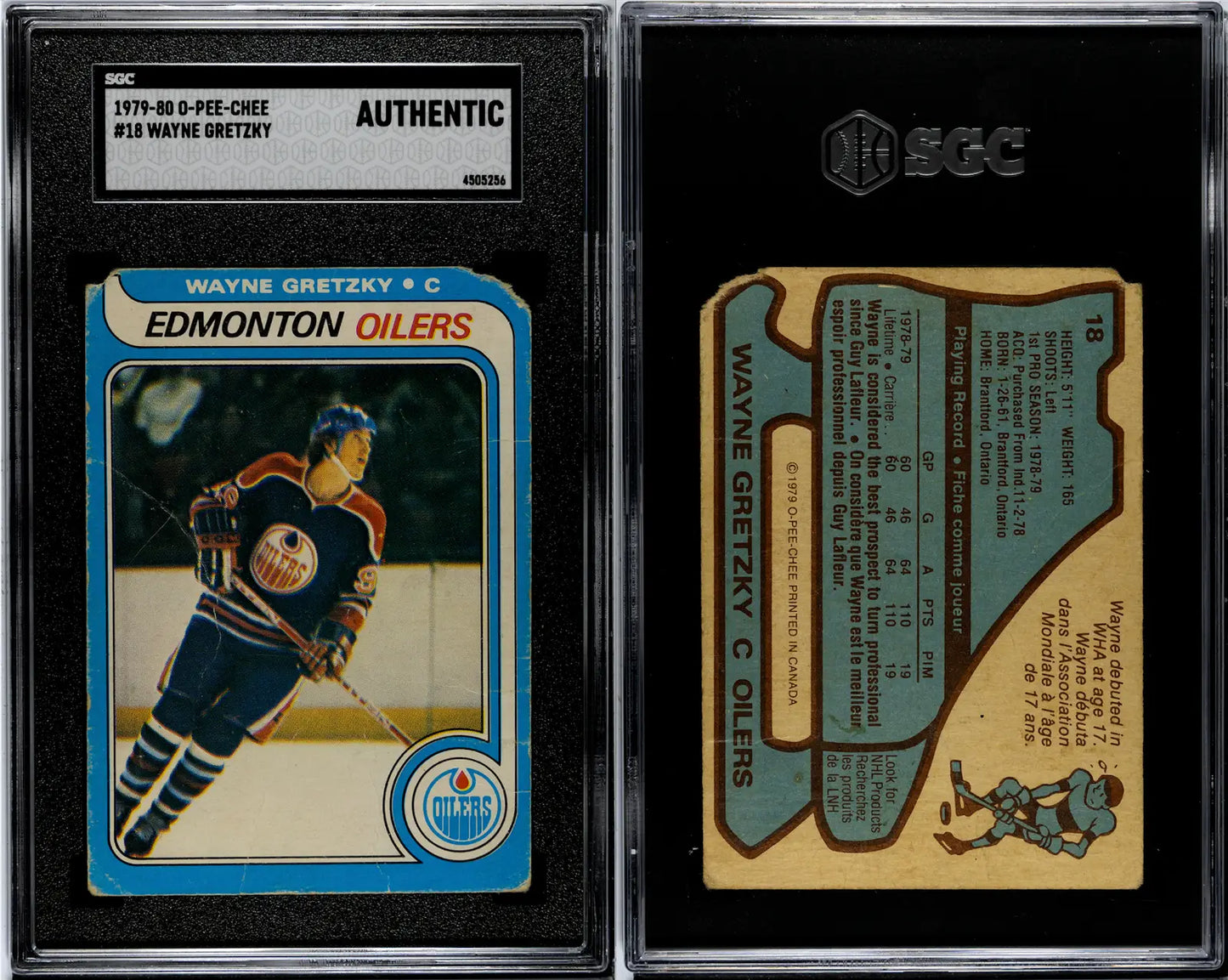 1979-80 OPC O-Pee-Chee #18 Wayne Gretzky HOF Rookie Card SGC A - THE GREAT ONE!! - Hockey Card Single