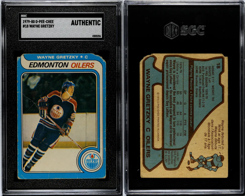 1979-80 OPC O-Pee-Chee #18 Wayne Gretzky HOF Rookie Card SGC A - THE GREAT ONE!! - Hockey Card Single