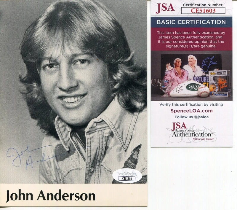 1979 Signed John Anderson Promo 5x7 Promo Postcard WB Photo JSA Auto - Entertainment Memorabilia