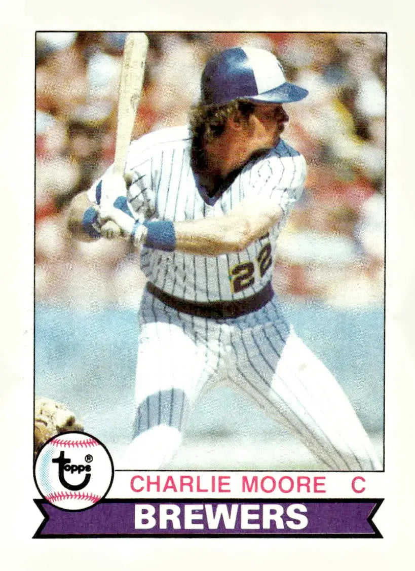 Vintage Charlie Moore baseball card from 1979 Topps #408 featuring Charlie Moore of the Brewers